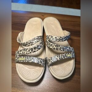 Women size 7 Cheetah Croc Sandals